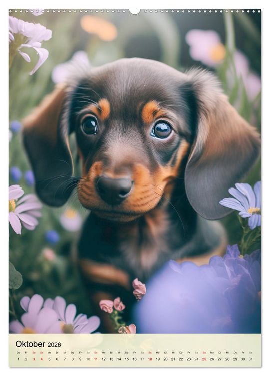 Produktbild: Kleine Hunde. S&uuml;&szlig; und niedlich. Die beliebtesten Hunderassen (Wandkalender 2026 DIN A2 hoch), CALVENDO Monatskalender