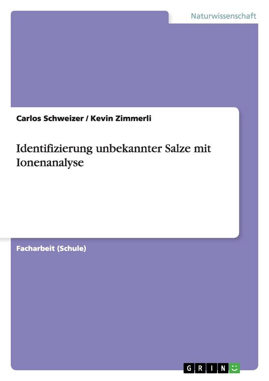 Produktbild: Identifizierung unbekannter Salze mit Ionenanalyse
