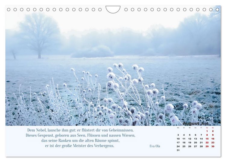 Produktbild: Nebelfarben. Ein poetischer Spaziergang (Wandkalender 2026 DIN A4 quer), CALVENDO Monatskalender