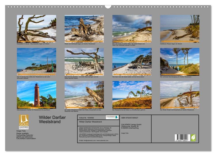 Produktbild: Wilder Dar&szlig;er Weststrand (Wandkalender 2026 DIN A2 quer), CALVENDO Monatskalender