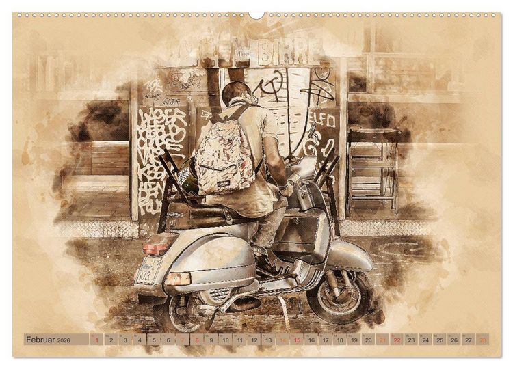 Produktbild: Mototrroller - Vesparade (Wandkalender 2026 DIN A2 quer), CALVENDO Monatskalender