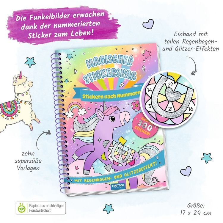Produktbild: Tr&ouml;tsch Besch&auml;ftigungsbuch Stickerbuch Magischer Stickerspa&szlig;