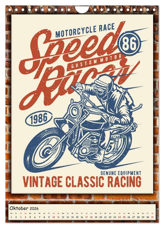 Produktbild: Motorrad - nostalgische Momente (Wandkalender 2026 DIN A4 hoch), CALVENDO Monatskalender