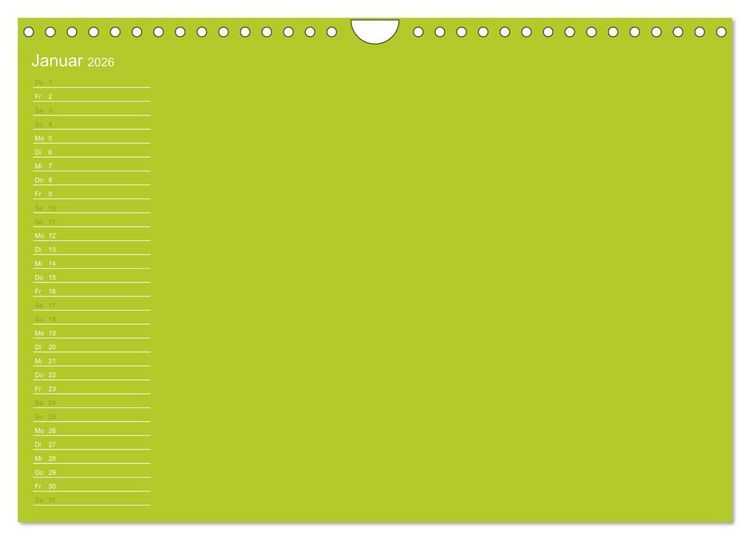 Produktbild: Bastel-Geburtstagskalender gr&uuml;n / Geburtstagskalender (Wandkalender 2026 DIN A4 quer), CALVENDO Monatskalender