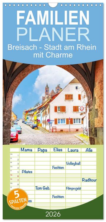 Produktbild: Familienplaner 2026 - Breisach - Stadt am Rhein mit Charme mit 5 Spalten (Wandkalender, 21 x 45 cm) CALVENDO