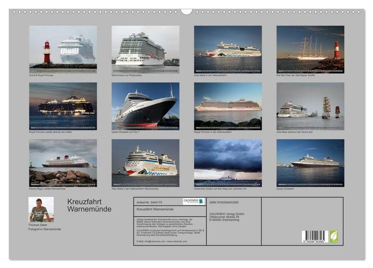Produktbild: Kreuzfahrt Warnem&uuml;nde (Wandkalender 2027 DIN A2 quer), CALVENDO Monatskalender