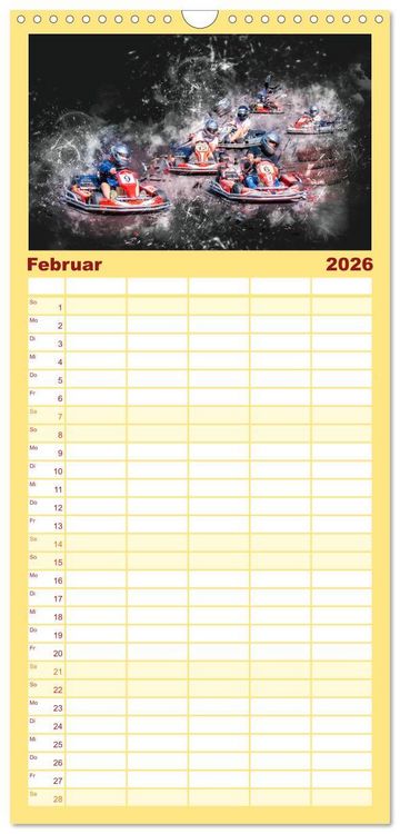 Produktbild: Familienplaner 2026 - GoKart - extrem cool mit 5 Spalten (Wandkalender, 21 x 45 cm) CALVENDO