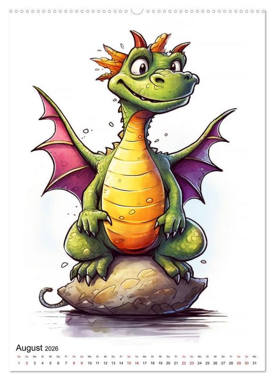 Produktbild: Drachen Kinder (Wandkalender 2026 DIN A2 hoch), CALVENDO Monatskalender