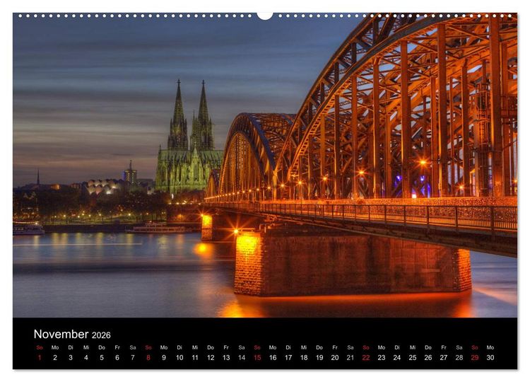 Produktbild: Europ&auml;ische St&auml;dte bei Nacht (Wandkalender 2026 DIN A2 quer), CALVENDO Monatskalender