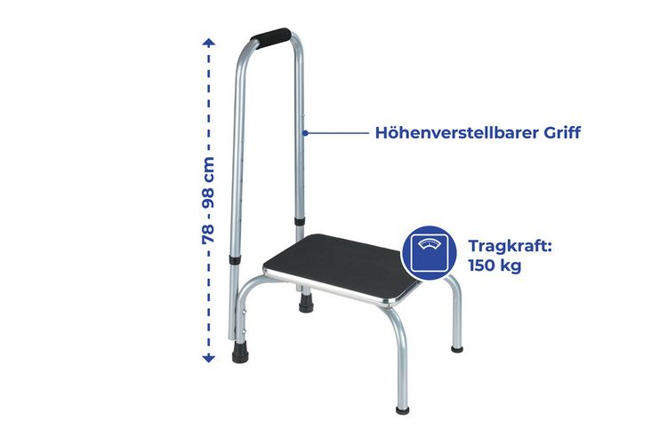 Produktbild: Sicherheits-Tritt Mod. Secura, Sicherheitsschemel mit Haltegriff