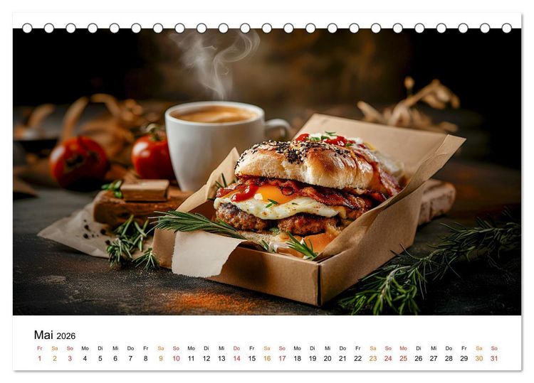 Produktbild: Fastfood - schnell, s&uuml;ndig, lecker (Tischkalender 2026 DIN A5 quer), CALVENDO Monatskalender