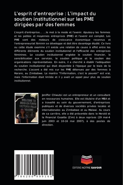 Produktbild: L'esprit d'entreprise : L'impact du soutien institutionnel sur les PME dirig&eacute;es par des femmes