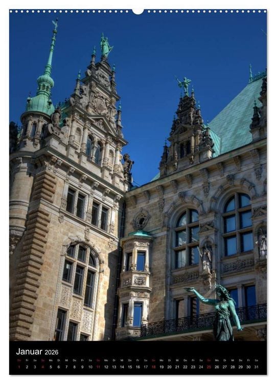 Produktbild: Hamburg im Hochformat (hochwertiger Premium Wandkalender 2026 DIN A2 hoch), Kunstdruck in Hochglanz