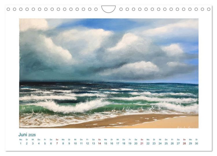 Produktbild: Wellenbrausen - Gemalte Wellen von Michaela Spreider (Wandkalender 2026 DIN A4 quer), CALVENDO Monatskalender