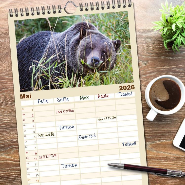 Produktbild: Familienplaner 2026 - Kanada - Abenteuer in den Nationalparks mit 5 Spalten (Wandkalender, 21 x 45 cm) CALVENDO