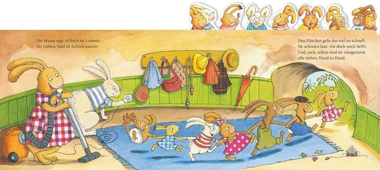 Produktbild: Wenn sieben m&uuml;de kleine Hasen abends in ihr Bettchen rasen