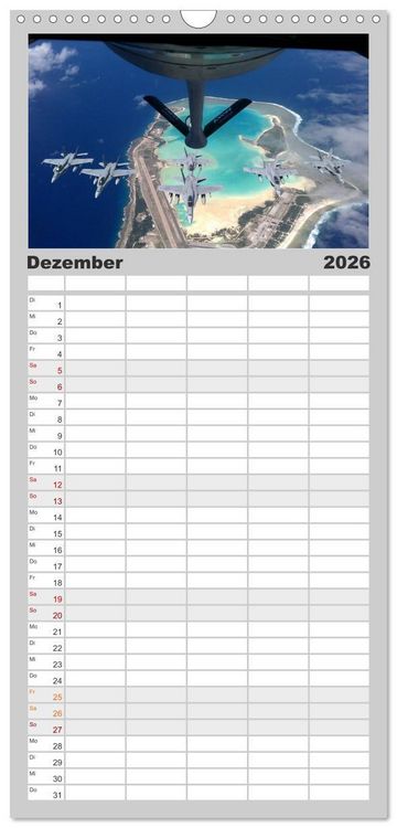 Produktbild: Familienplaner 2026 - Kampfjets &bull; U.S. Aircraft mit 5 Spalten (Wandkalender, 21 x 45 cm) CALVENDO