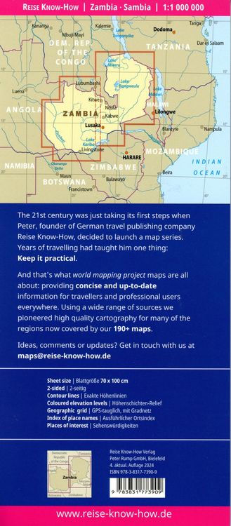 Produktbild: Reise Know-How Landkarte Sambia / Zambia (1:1.000.000)