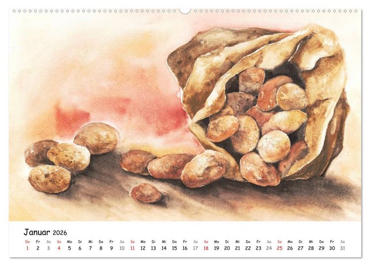 Produktbild: Gem&uuml;se Aquarelle (Wandkalender 2026 DIN A2 quer), CALVENDO Monatskalender