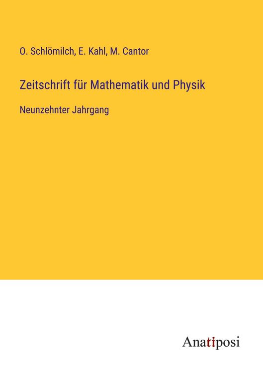 Produktbild: Zeitschrift f&uuml;r Mathematik und Physik