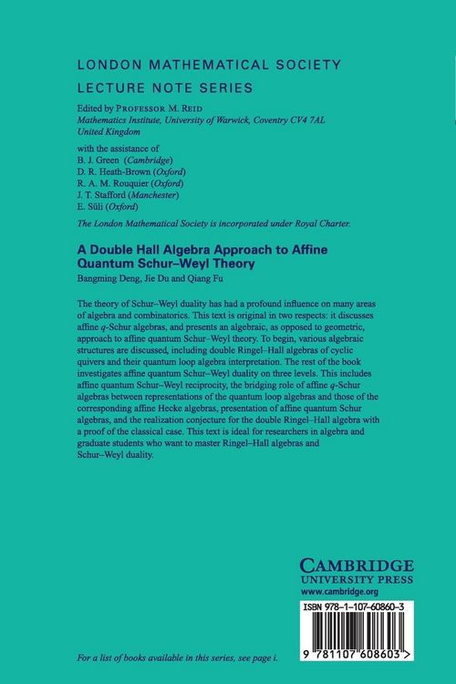 Produktbild: A Double Hall Algebra Approach to Affine Quantum Schur-Weyl Theory