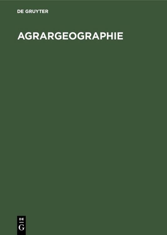 Produktbild: Agrargeographie