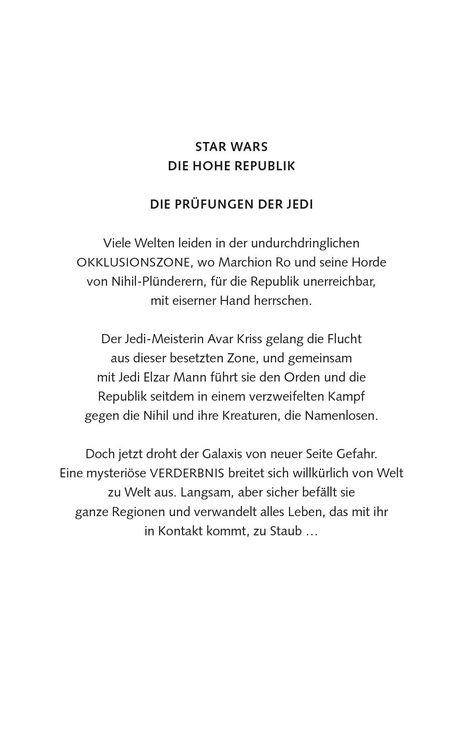 Produktbild: Star Wars Jugendroman: Die Hohe Republik - H&uuml;te dich vor den Namenlosen