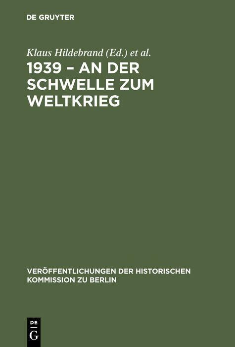 Produktbild: 1939 - An der Schwelle zum Weltkrieg