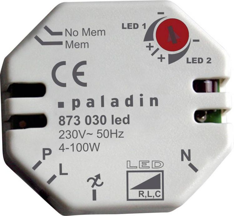 Produktbild: M&uuml;ller 873030 Unterputz Dimmer Geeignet f&uuml;r Leuchtmittel: LED-Lampe Wei&szlig;