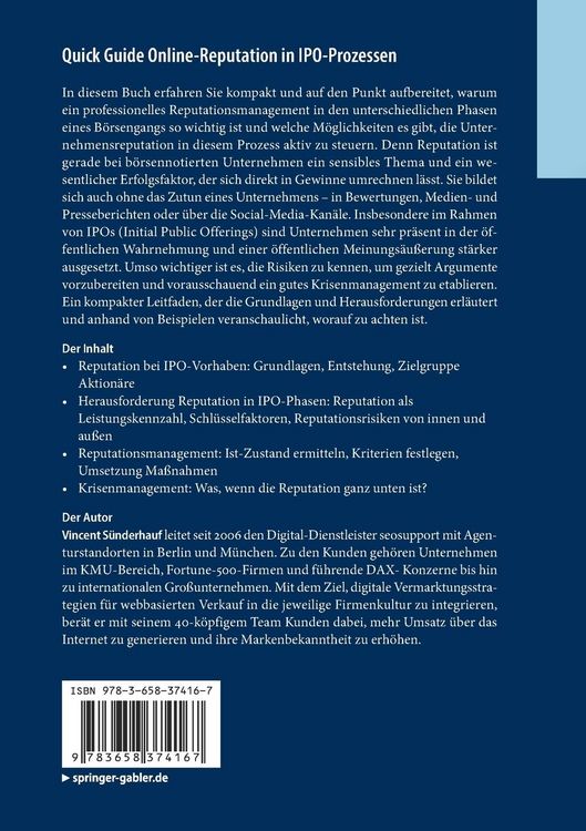 Produktbild: Quick Guide Online-Reputation in IPO-Prozessen