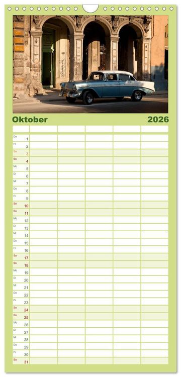 Produktbild: Familienplaner 2026 - Classic Cars of Cuba mit 5 Spalten (Wandkalender, 21 x 45 cm) CALVENDO