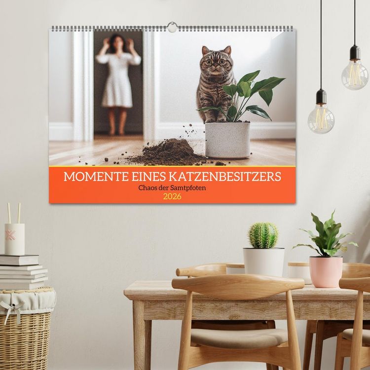 Produktbild: Momente eines Katzenbesitzers - Chaos der Samtpfoten (Wandkalender 2026 DIN A2 quer), CALVENDO Monatskalender
