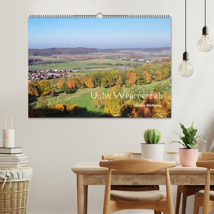 Produktbild: Die Wetterau mit Mundart-Statements (Wandkalender 2026 DIN A2 quer), CALVENDO Monatskalender