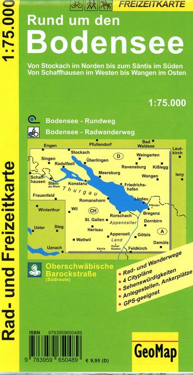 Produktbild: Rund um den Bodensee Rad- und Freizeitkarte