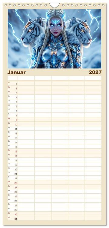 Produktbild: Familienplaner 2027 - Wilde Seelen mit 5 Spalten (Wandkalender, 21 x 45 cm) CALVENDO