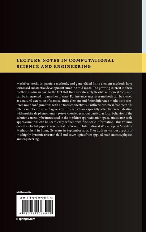 Produktbild: Meshfree Methods for Partial Differential Equations VII