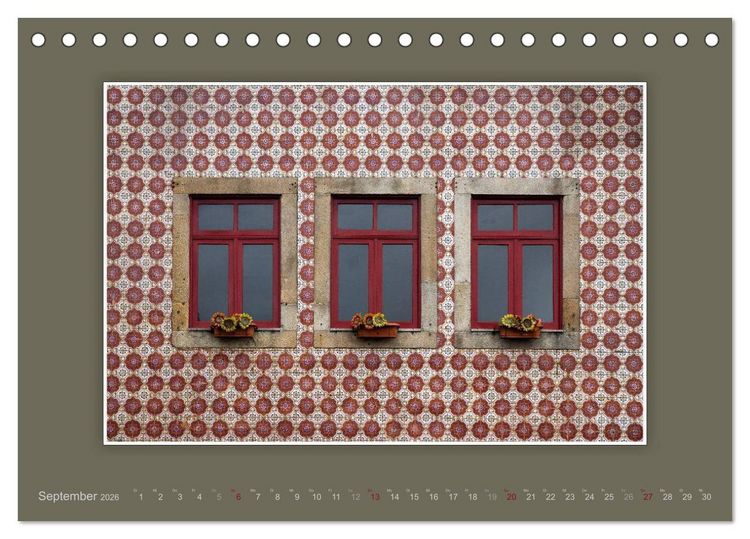 Produktbild: Azulejo-Fassaden in Portugal (Tischkalender 2026 DIN A5 quer), CALVENDO Monatskalender