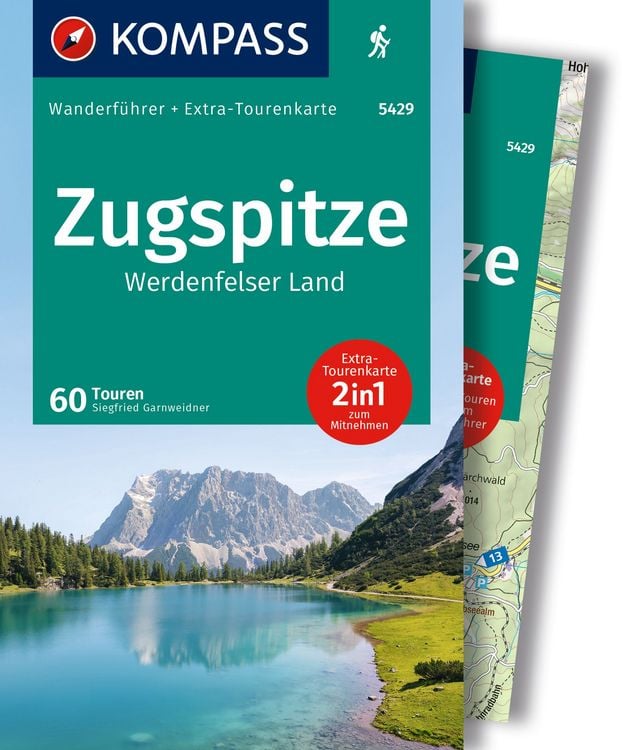 Produktbild: KOMPASS Wanderf&uuml;hrer Zugspitze, Werdenfelser Land, 60 Touren mit Extra-Tourenkarte