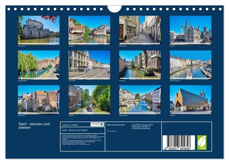 Produktbild: Gent - staunen und erleben (Wandkalender 2026 DIN A4 quer), CALVENDO Monatskalender