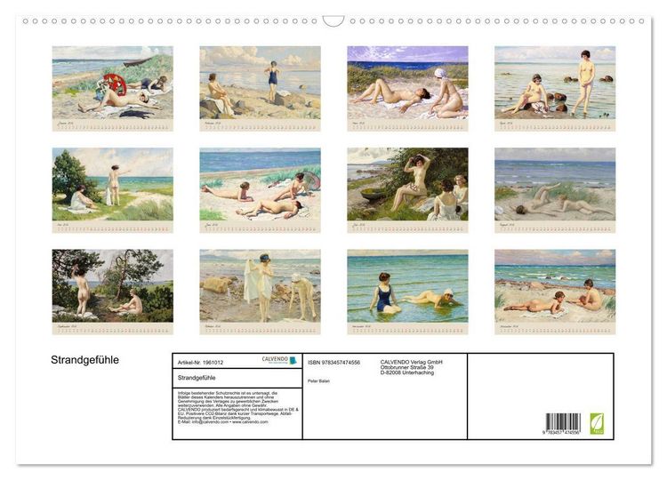 Produktbild: Strandgef&uuml;hle (Wandkalender 2026 DIN A2 quer), CALVENDO Monatskalender