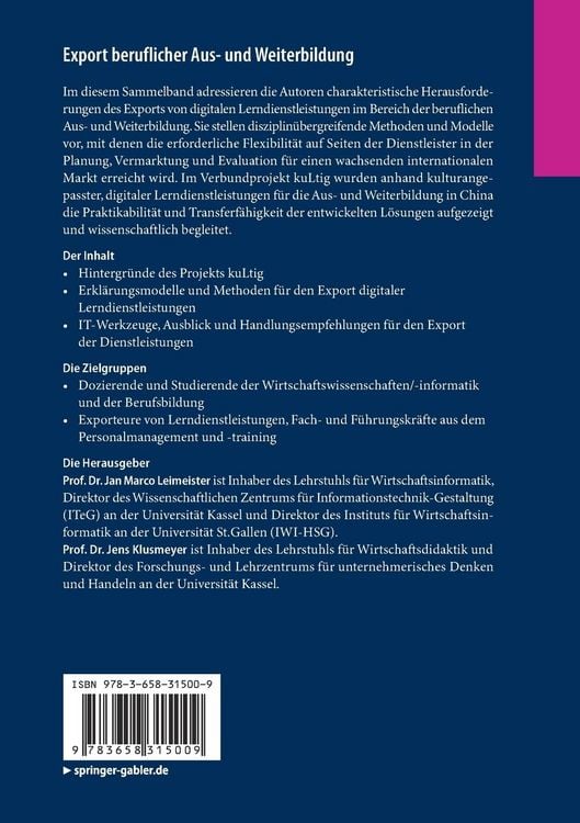 Produktbild: Export beruflicher Aus- und Weiterbildung