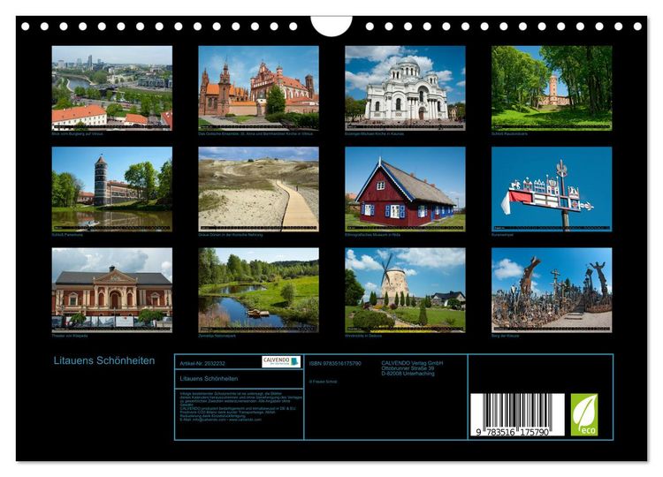 Produktbild: Litauens Sch&ouml;nheiten (Wandkalender 2026 DIN A4 quer), CALVENDO Monatskalender