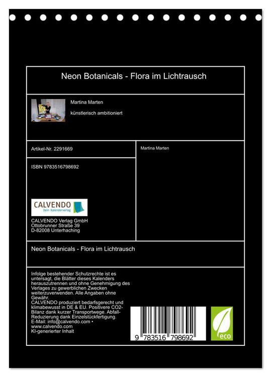 Produktbild: Neon Botanicals - Flora im Lichtrausch (Tischkalender 2027 DIN A5 hoch), CALVENDO Monatskalender