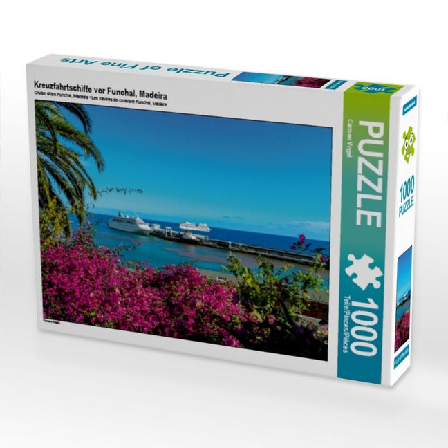 Produktbild: CALVENDO Puzzle Kreuzfahrtschiffe vor Funchal, Madeira | 1000 Teile Lege-Gr&ouml;&szlig;e 64x48cm Foto-Puzzle f&uuml;r gl&uuml;ckliche Stunden