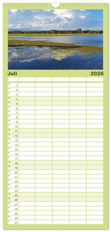 Produktbild: Familienplaner 2026 - Sri Lanka - landschaftliche Vielfalt mit 5 Spalten (Wandkalender, 21 x 45 cm) CALVENDO