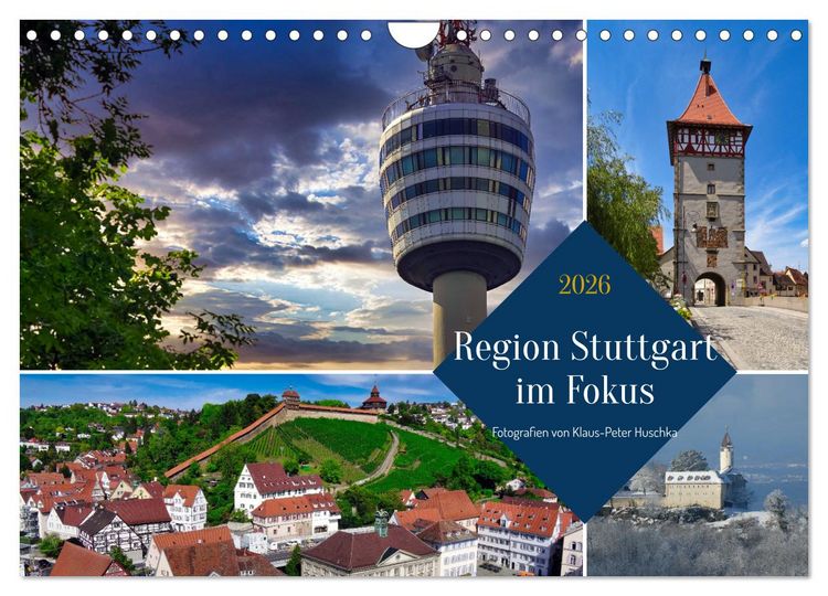 Produktbild: Region Stuttgart im Fokus (Wandkalender 2026 DIN A4 quer), CALVENDO Monatskalender