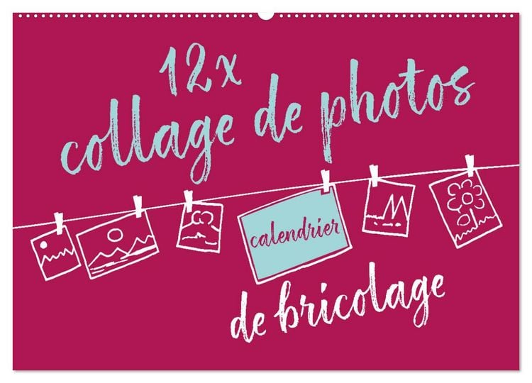 Produktbild: 12 x collage de photos - calendrier de bricolage (Calendrier mural 2026 DIN A2 vertical), CALVENDO calendrier mensuel