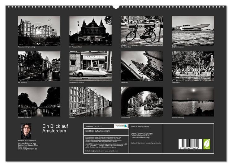 Produktbild: Ein Blick auf Amsterdam (hochwertiger Premium Wandkalender 2026 DIN A2 quer), Kunstdruck in Hochglanz
