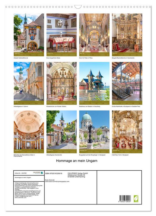Produktbild: Hommage an mein Ungarn (Wandkalender 2026 DIN A2 hoch), CALVENDO Monatskalender