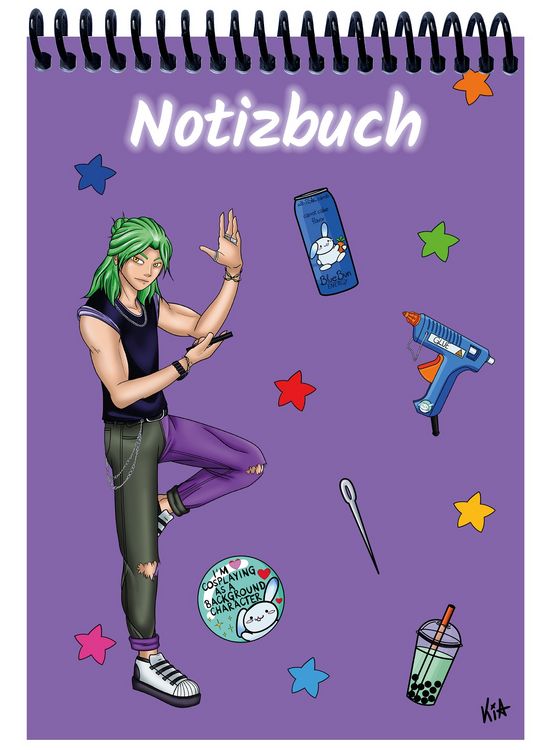 Produktbild: A 4 Notizblock Manga Quinn, lila, liniert